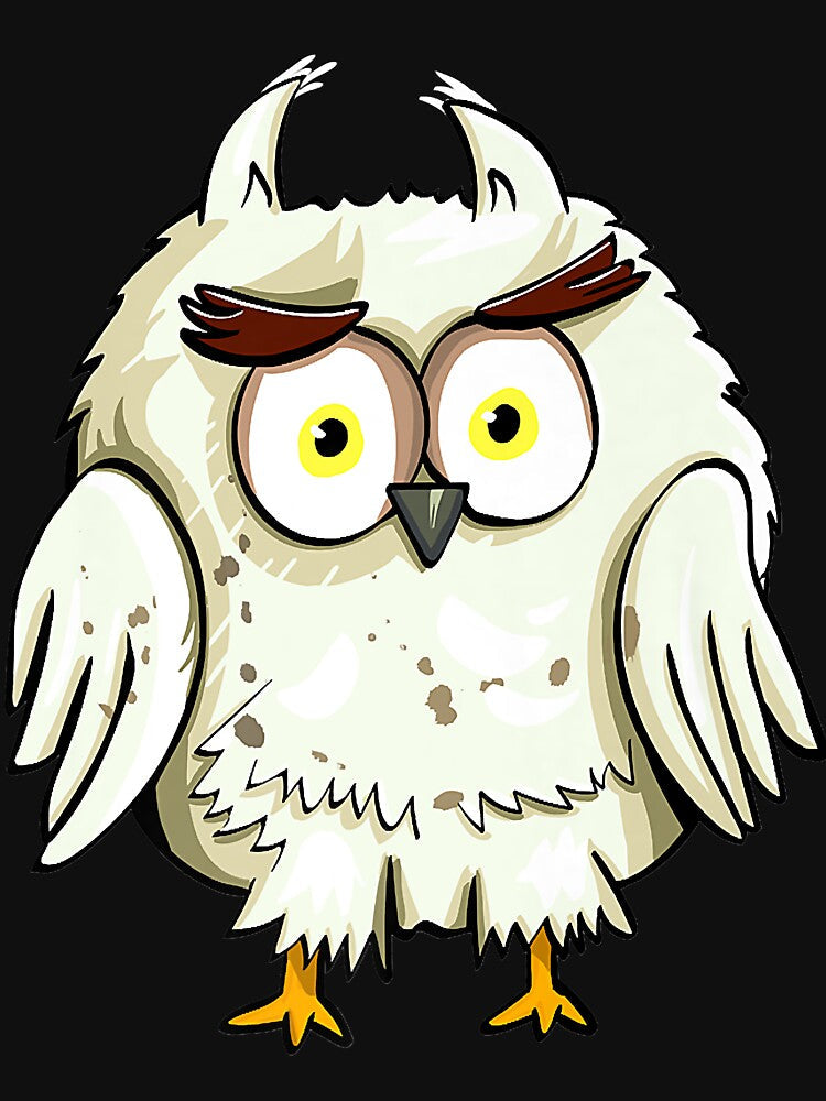 Snow Owl Cartoon Premium by MillsThomas Unisex , , , Long Sleeve Tee