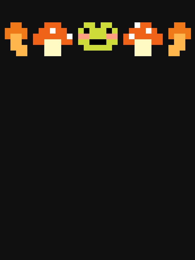 Pixel Frog Mushroom – Cute Retro Pixel Art Nature Design by Aku-passion
