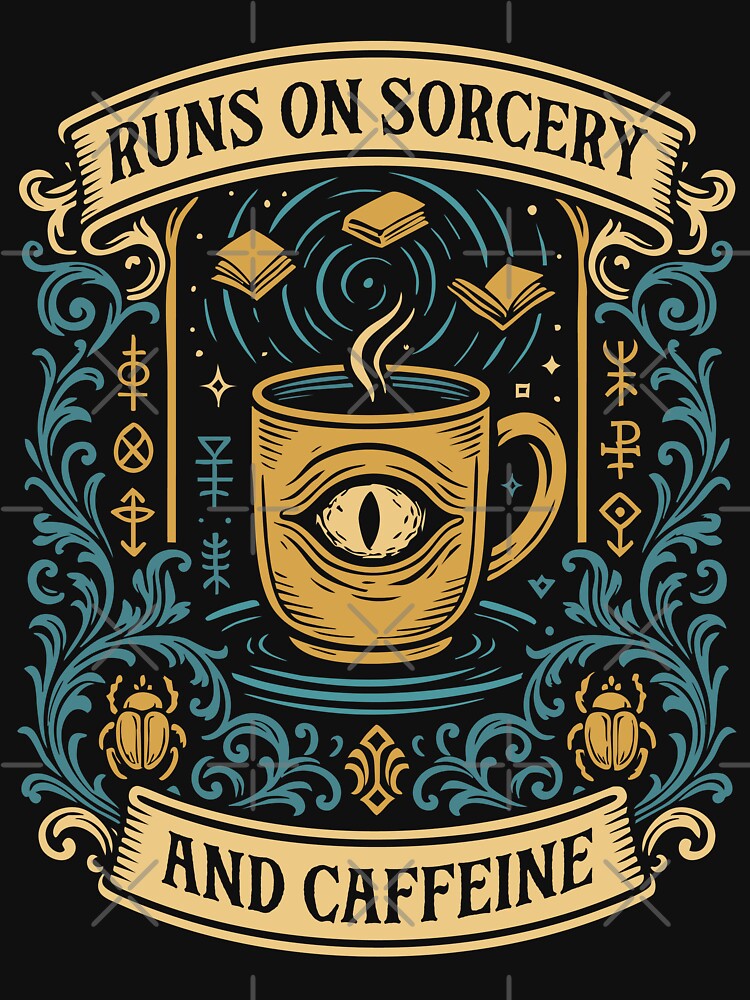 Runs on Sorcery and Caffeine Wargaming by pixeptional Unisex , , , Long Sleeve Tee