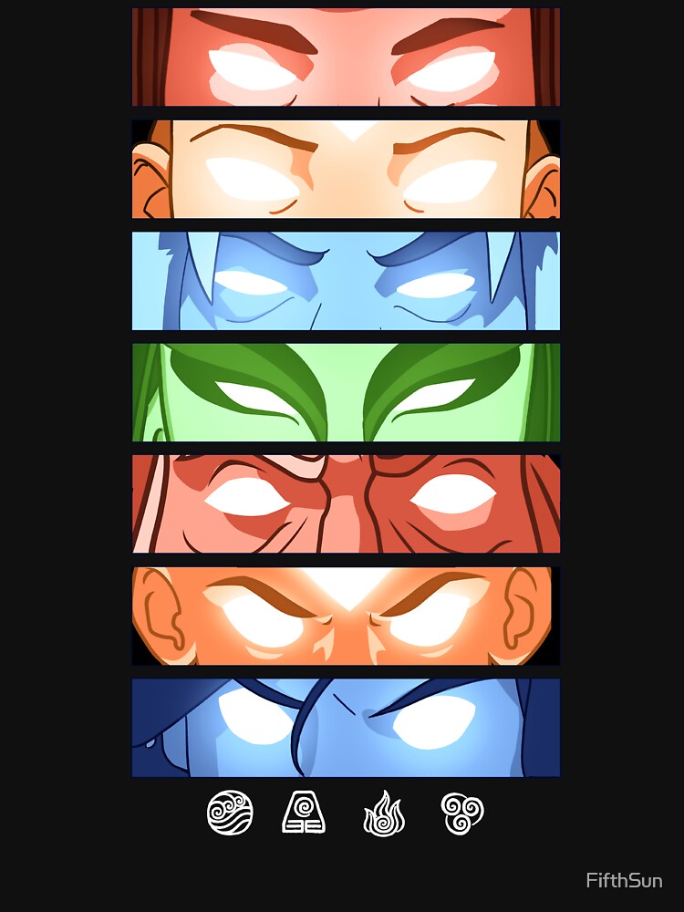 Avatar: The Last Airbender Avatar State Eyes Stacked Panels by FifthSun Unisex , , , Long Sleeve Tee