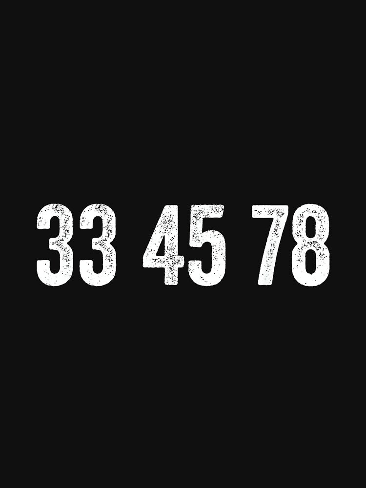 Vinyl Records and Vinyl Collector Gifts Co. 33 45 78 RPM Vinyl Lover Unisex-Adults, Unisex-Kids Black Small Solid Crew Neck Short Sleeve by AlanYYoder
