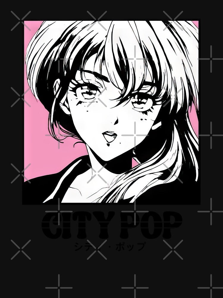Retro Manga City Pop Vaporwave Aesthetic Anime7 #718 by mika-gallery Unisex , , , Long Sleeve Tee