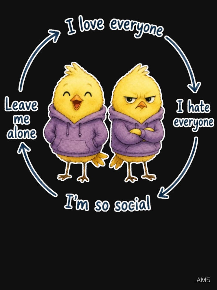 Social Battery Chicks Meme by AMS Unisex , , , Long Sleeve Tee