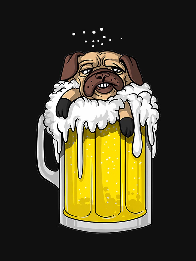 Pug Dog Beer Drinking Party Funny Men Women Premium TShirt34 by gbrenda Unisex , , , Long Sleeve Tee
