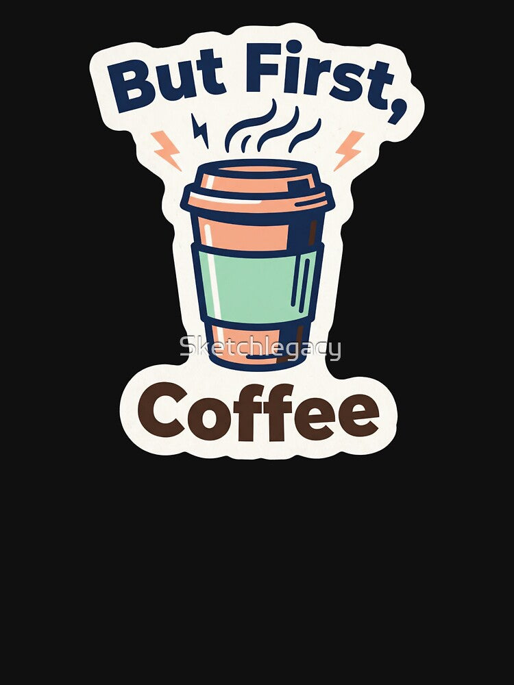 But First Coffee Cute Travel Cup by Sketchlegacy Unisex , , , Long Sleeve Tee