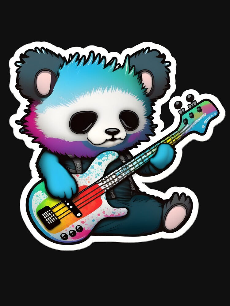 Goth Panda EMO Rock Sticker - Goth Pandas Rock On by StreetShirts1