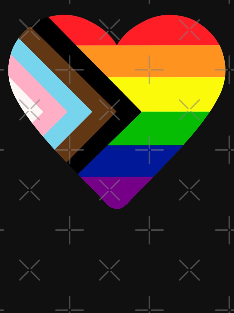 Progress Pride Flag Heart by NYXFN Unisex , , , Long Sleeve Tee