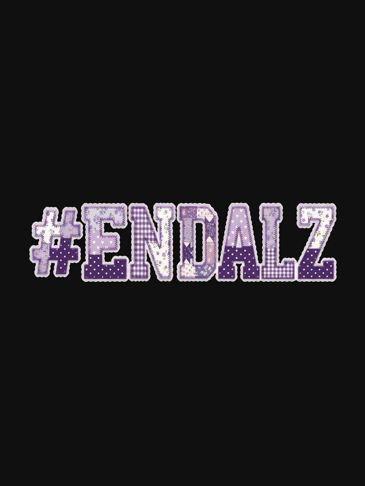 #Endalz Patchwork Style Alzheimer Awareness Purple Long Sleeve by mjohnson9 Unisex , , , Long Sleeve Tee