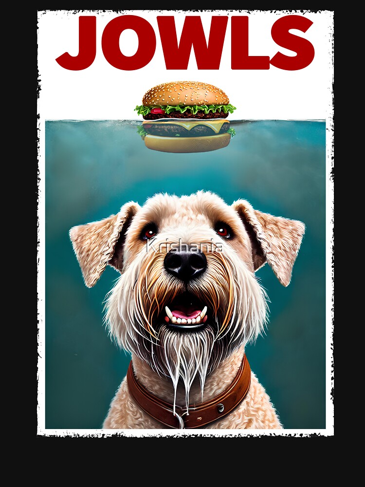Funny Soft Coated Wheaten Terrier and Hamburger Parody Jowls Dog Lover by Kimberley King Art King Art