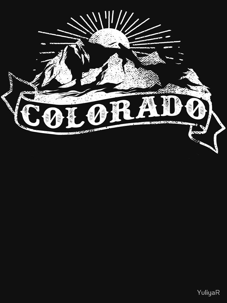 Vintage Colorado Mountains Tattoo by YuliyaR Unisex , , , Long Sleeve Tee