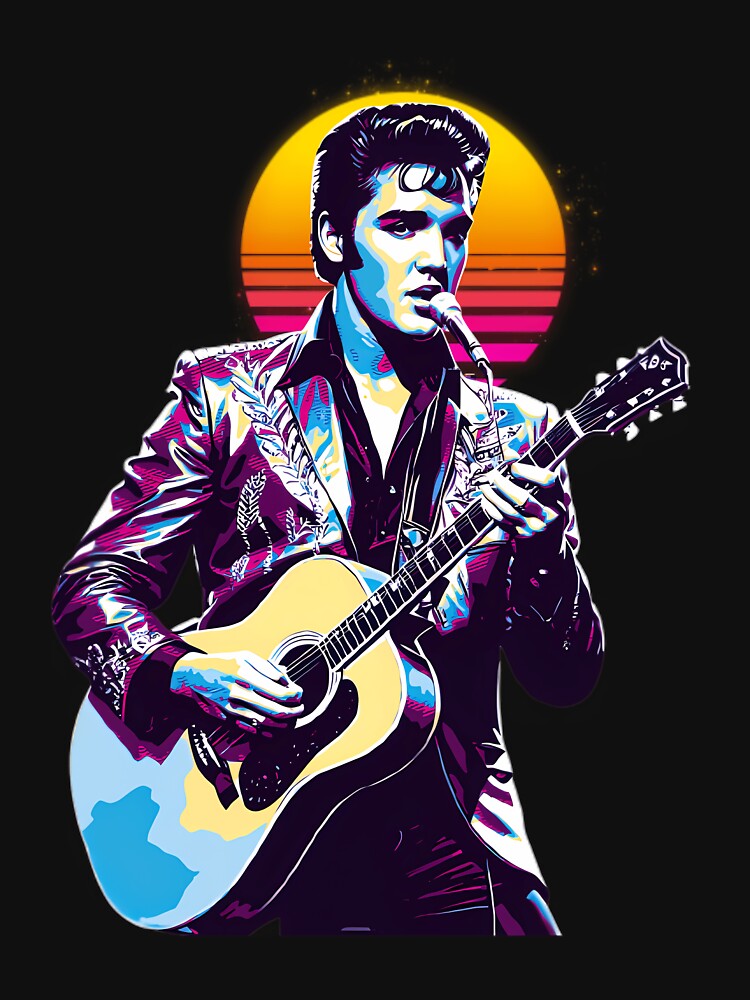 Elvis Presley 80S Retro by HeiderSchaller Unisex , , , Long Sleeve Tee