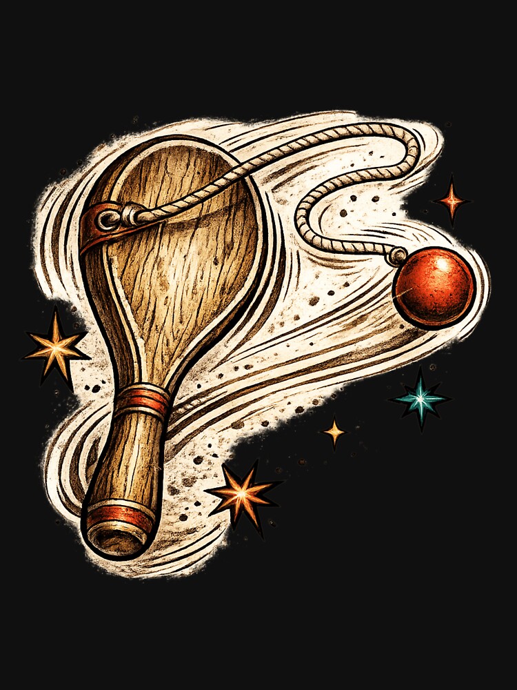 Vintage Paddle Ball Retro Tattoo Flash Art by Klein-Karoo Unisex , , , Long Sleeve Tee