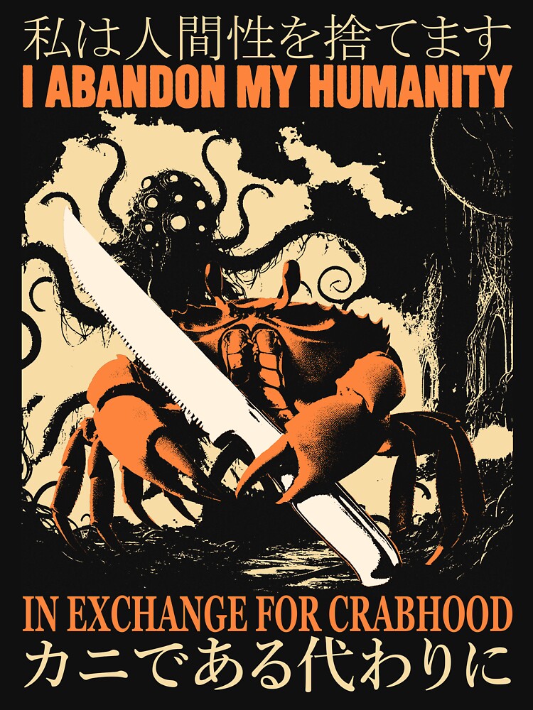 I Abandon My Humanity Crab by VintageMedatsu Unisex , , , Long Sleeve Tee