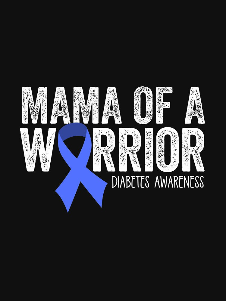 Mama of a Warrior T1D Mom Diabetic Blue Ribbon Support Gift Long Sleeve by oldsbyisai