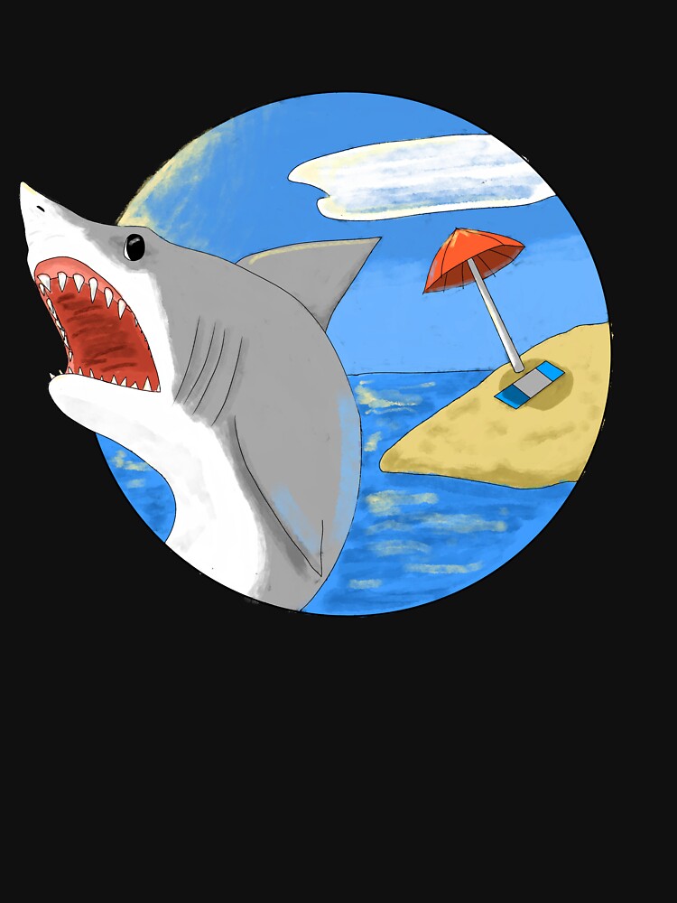 Shark's Beach by SketchFanatic Unisex , , , Long Sleeve Tee