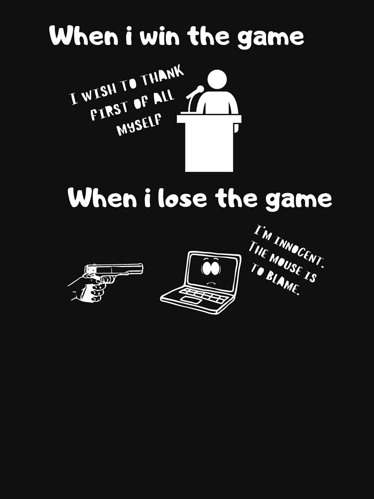 When I win the game VS when I lose the game – Test & illsutration design – White text by Nemesiscrowd