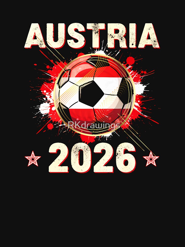 World Cup 2026 Austria Soccer Ball North America - Austrian Fan Gift _85028223 by RKdrawings