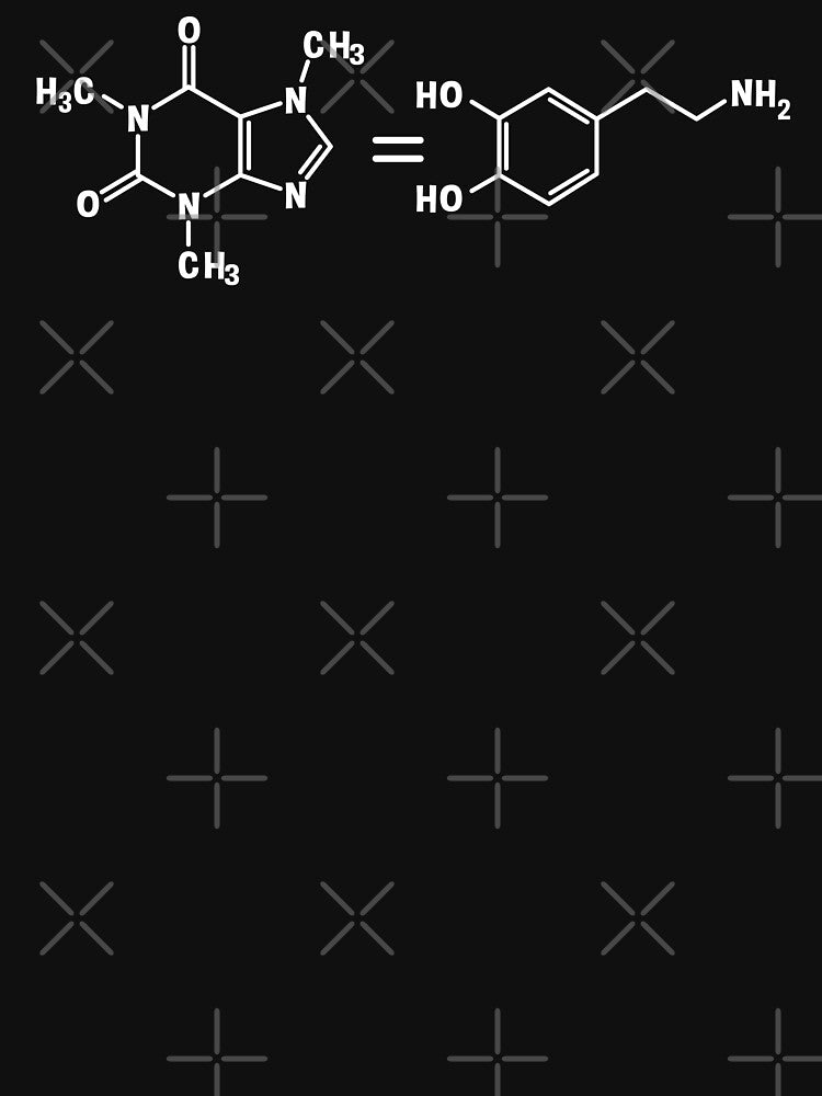 Caffeine Equals Happiness - Science and Dopamine Molecule by ScienceCorner