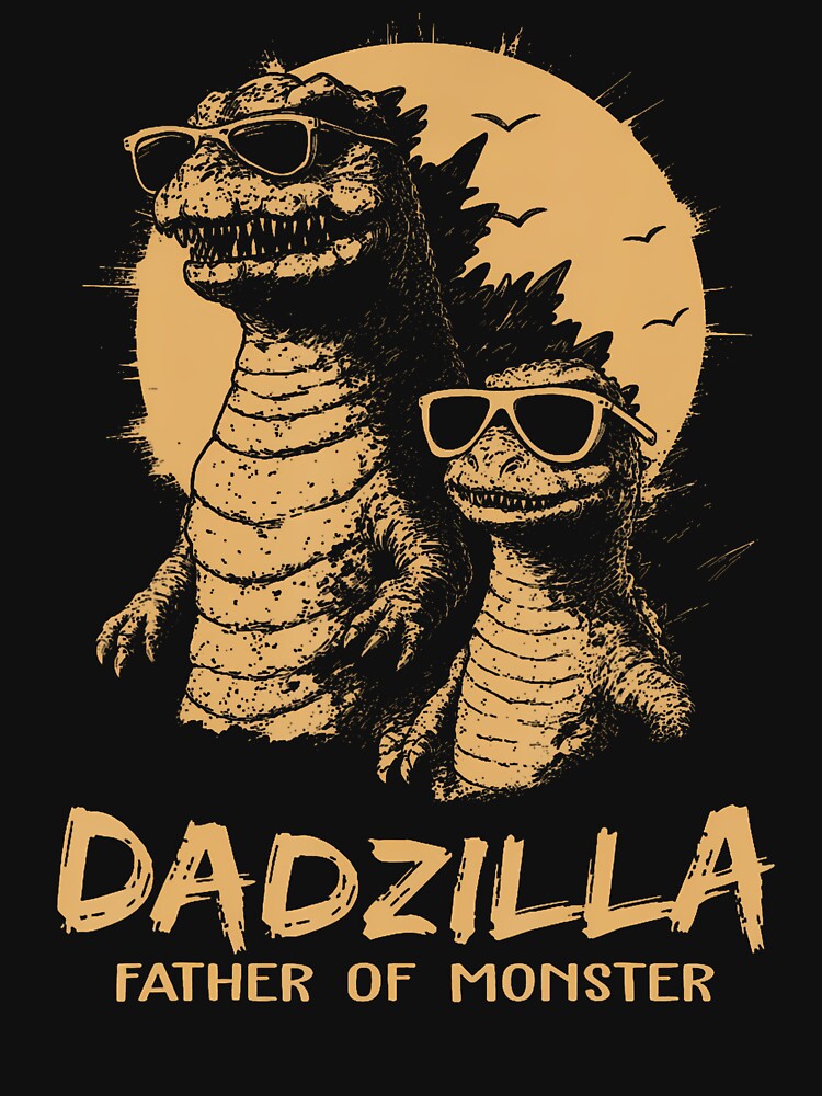 Dadzilla Father Of Monsters Fathers Day Funny Dad by Fereskabilon Unisex , , , Long Sleeve Tee