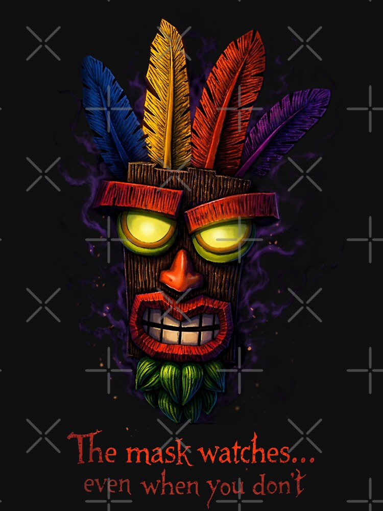 Aku Aku Dark Fantasy Tribal Mask by DogLord Unisex , , , Long Sleeve Tee