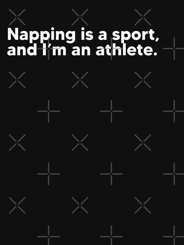 Napping is a sport... - white by Lateef Prints Unisex , , , Long Sleeve Tee