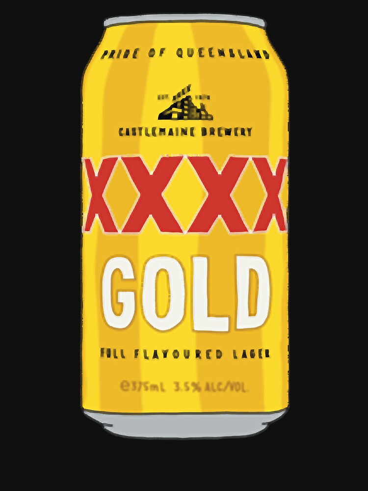 Hand-drawn XXXX Gold can by GuvaZone Unisex , , , Long Sleeve Tee