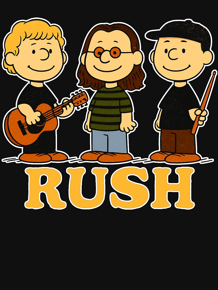 Rush x Peanuts - Geddy Lee, Alex Lifeson & Neil Peart Rock Band by JayeAdorableCat Unisex , , , Long Sleeve Tee