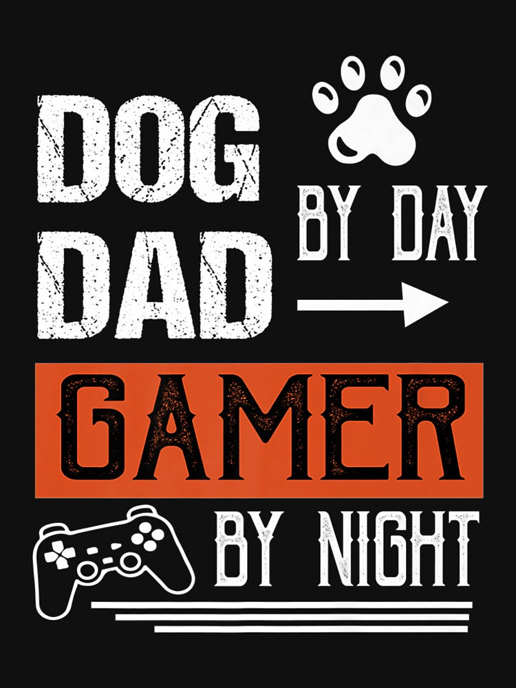 Mens Dog Dad By Day Gamer By Night Fathers Day Gamer Dad Premium by miriamee Unisex , , , Long Sleeve Tee
