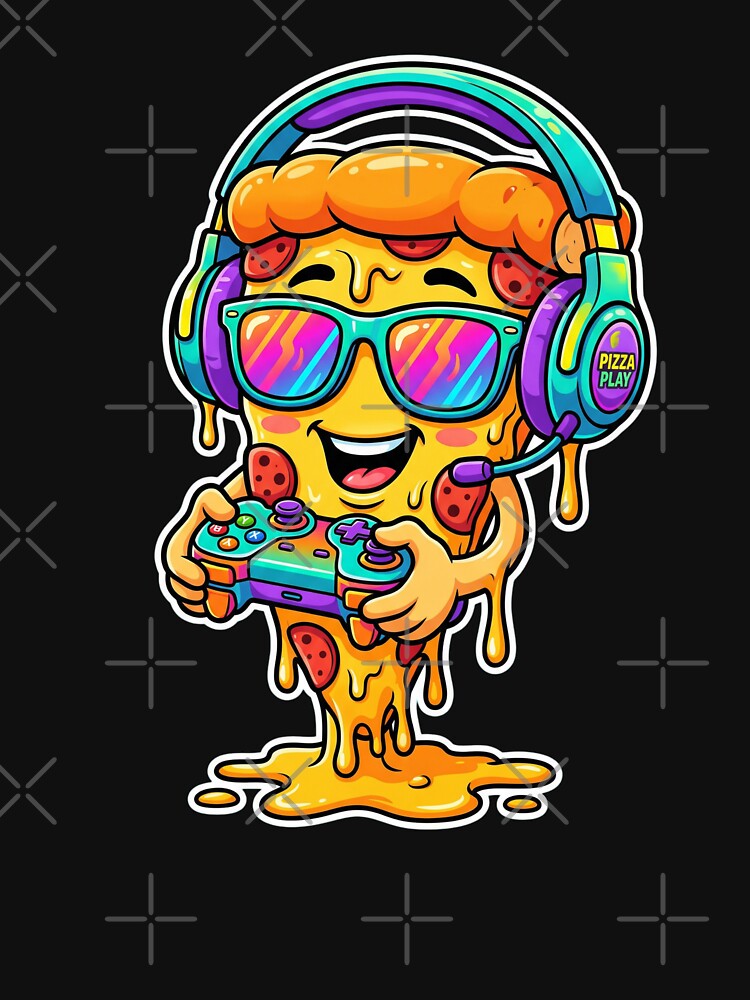 Pizza Gamer Video Games Pizza Play by dudelinart