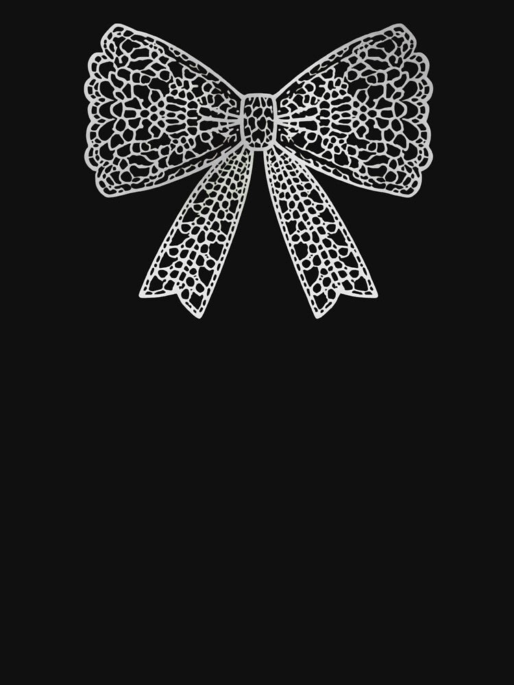 White floral lace bow by uunaa Unisex , , , Long Sleeve Tee