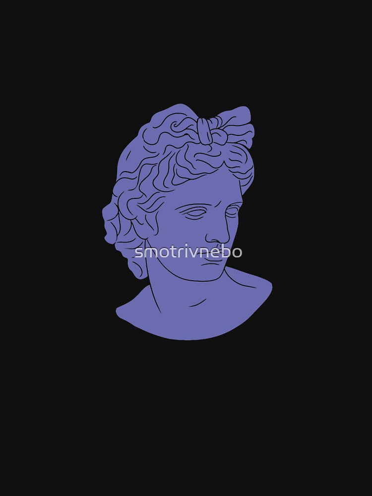 Statue of a bust of Apollo Belvedere. Ancient Greek Statue. Apollo Line Art. Male Line portrait by smotrivnebo