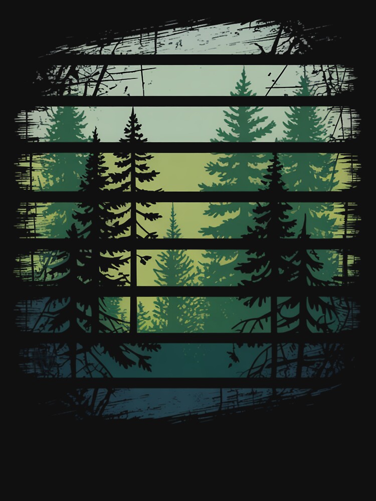 vintage grunge forest art by stikrusak Unisex , , , Long Sleeve Tee