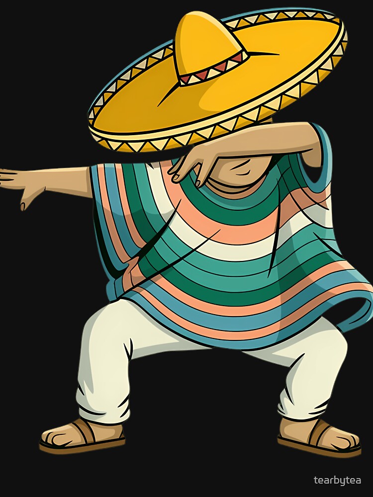 Dabbing Mexican Poncho Cinco de Mayo by tearbytea Unisex , , , Long Sleeve Tee