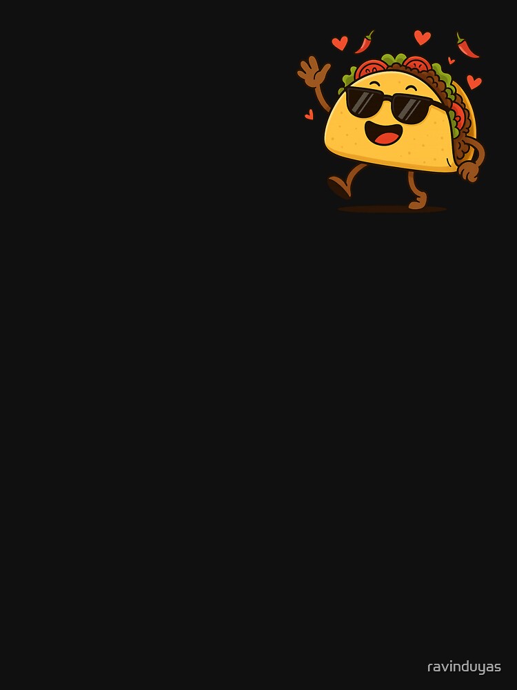 Cool Dancing Taco Cartoon | Fun Mexican Food Design by ravinduyas