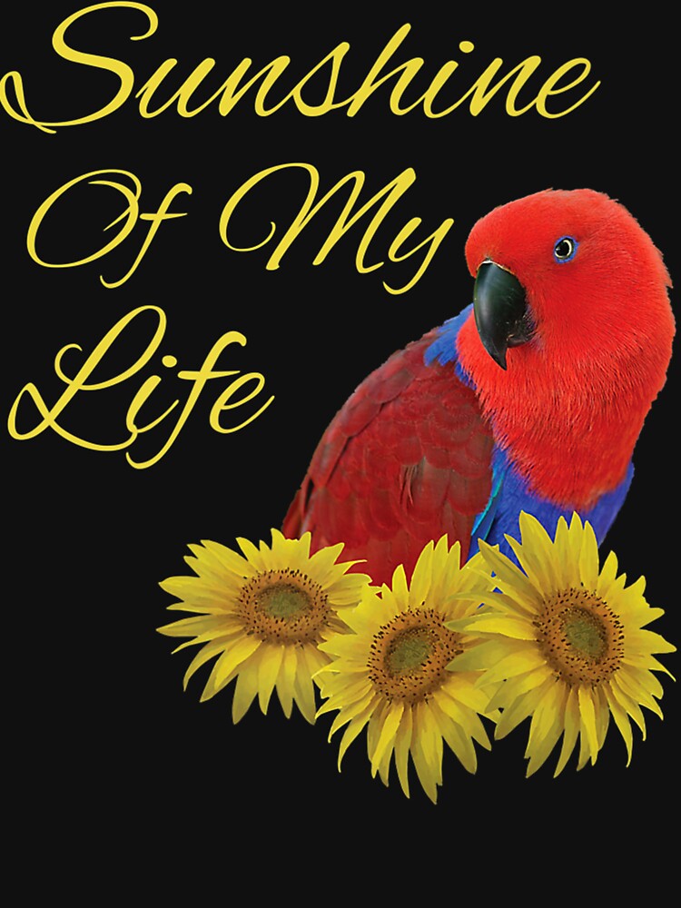 Eclectus Parrot, Female, Sunshine Sunflower Premium by stirkzdhohne Unisex , , , Long Sleeve Tee