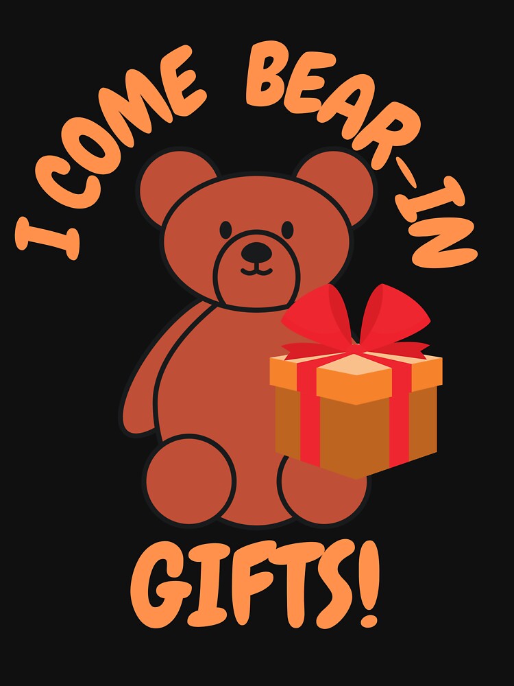 Cute and Funny Christmas Bear Pun by DylanJones1 Unisex , , , Long Sleeve Tee