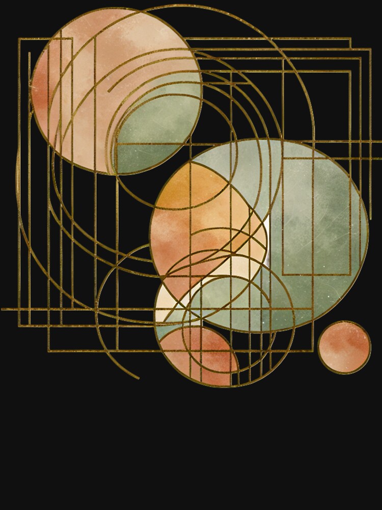 Earth‑Tone Geometric Watercolor Circles – Minimalist Abstract Art Deco Pattern by SeoulInkSoul