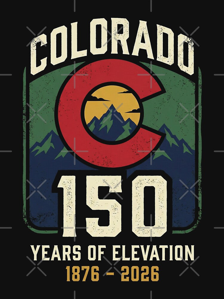 Colorado 150 Years of Elevation - 2026 Anniversary Badge by G350 Unisex , , , Long Sleeve Tee