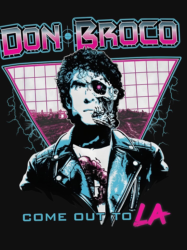 Broco Synthwave Portrait Retro Stage Graphic by Bassot-Studio Unisex , , , Long Sleeve Tee