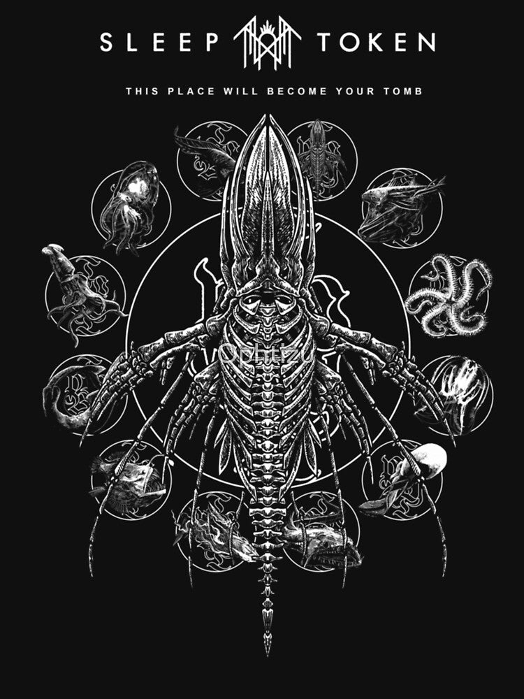 Sleep Token Remains Navy Long Sleeve Tee by Ophtizu Unisex , , , Long Sleeve Tee
