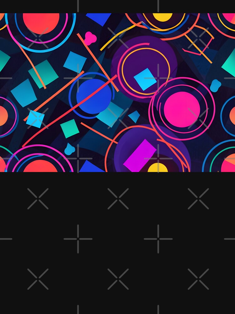 Abstract Geometric Neon – Circles & Triangles in Vibrant Color by johndesignwaves