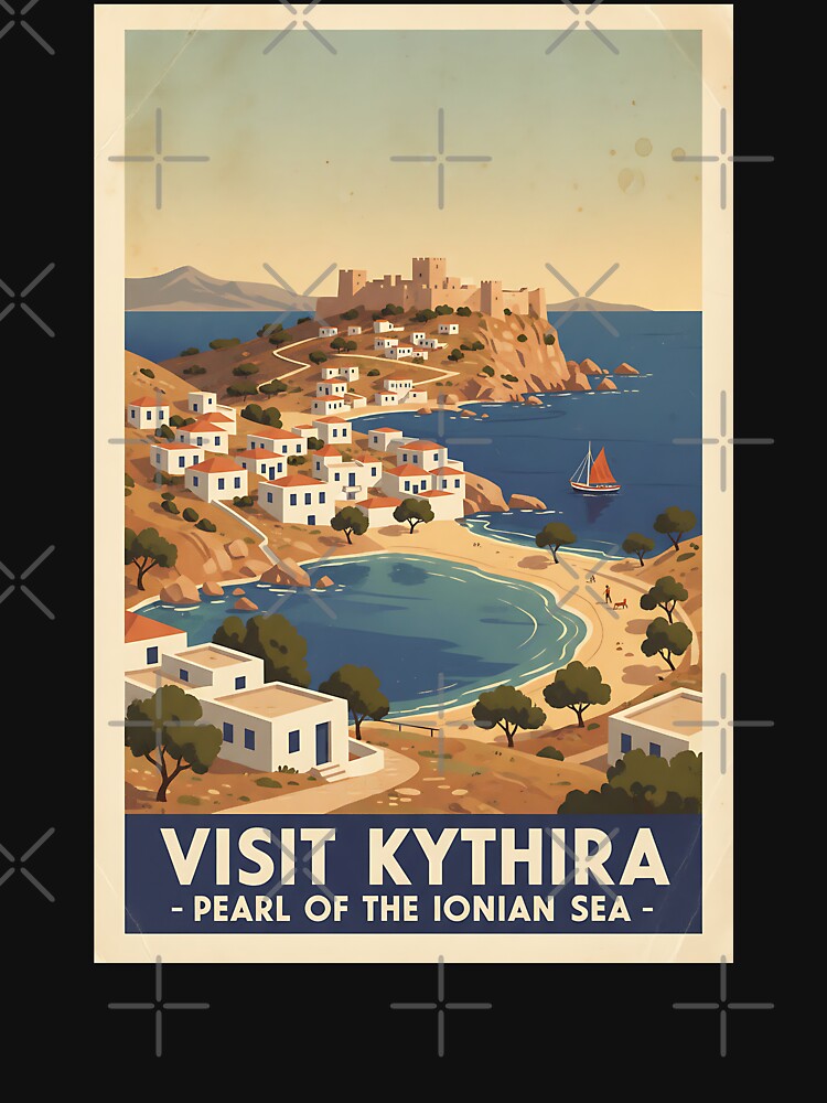 Kythira Greece, Greek Island Vintage Travel Tourism by TravelersGems Unisex , , , Long Sleeve Tee