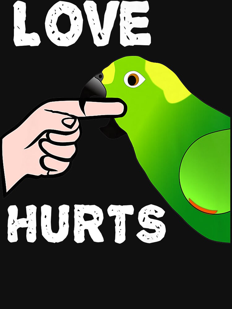 Love Hurts Naped Amazon Parrot Premium by fugoctcoe Unisex , , , Long Sleeve Tee