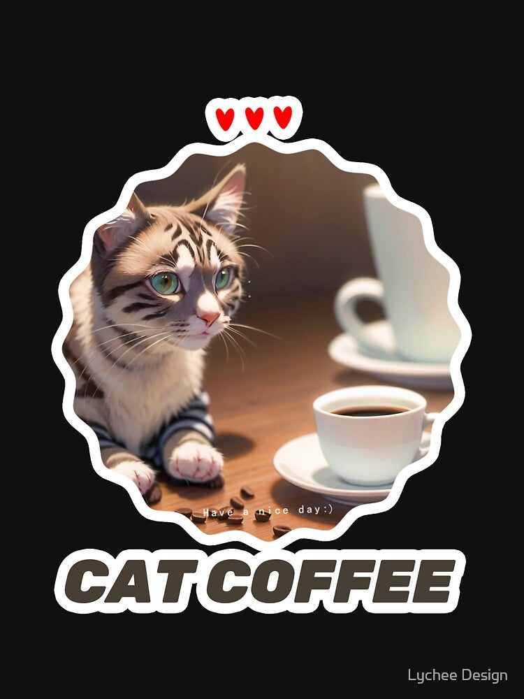 Cat Coffee Lover by Lychee Design