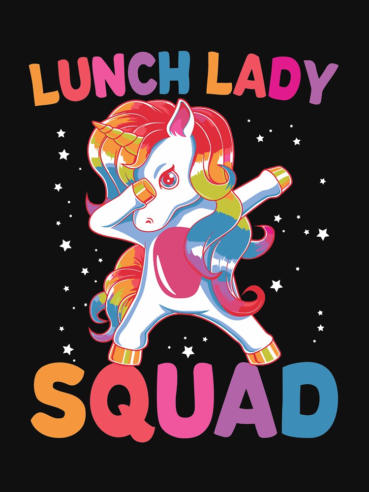 Lunch Lady Squad Dabbing Unicorn Funny Lunch Ladies Gift Long Sleeve by tamezleida
