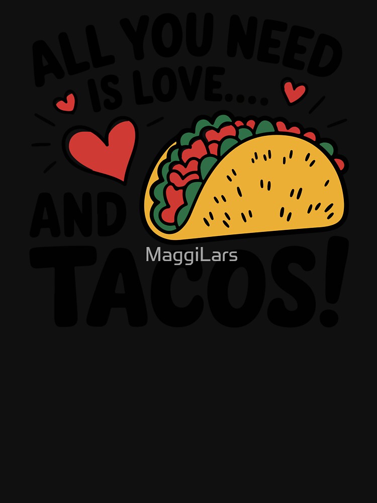 Taco with a funny inscription by MaggiLars Unisex , , , Long Sleeve Tee