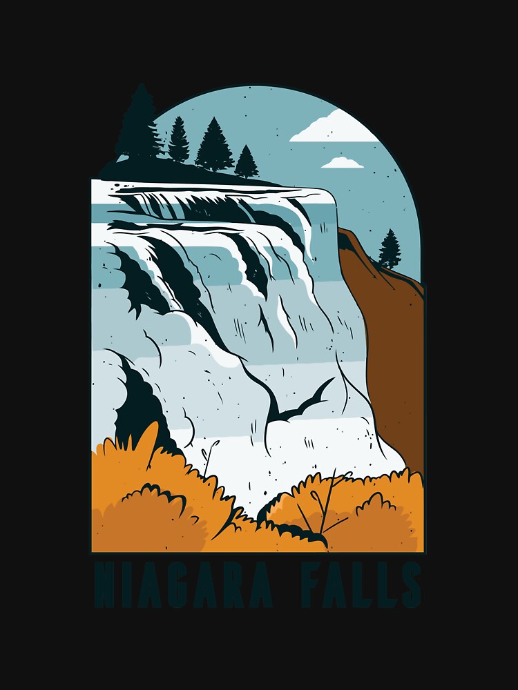 Niagara Falls State Park New York American Waterfall Long Sleeve by heaneyrowe Unisex , , , Long Sleeve Tee