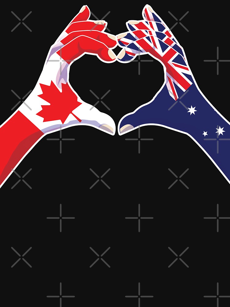 Australian Australia Canadian Canada Love Heart Peace by FlagX Unisex , , , Long Sleeve Tee