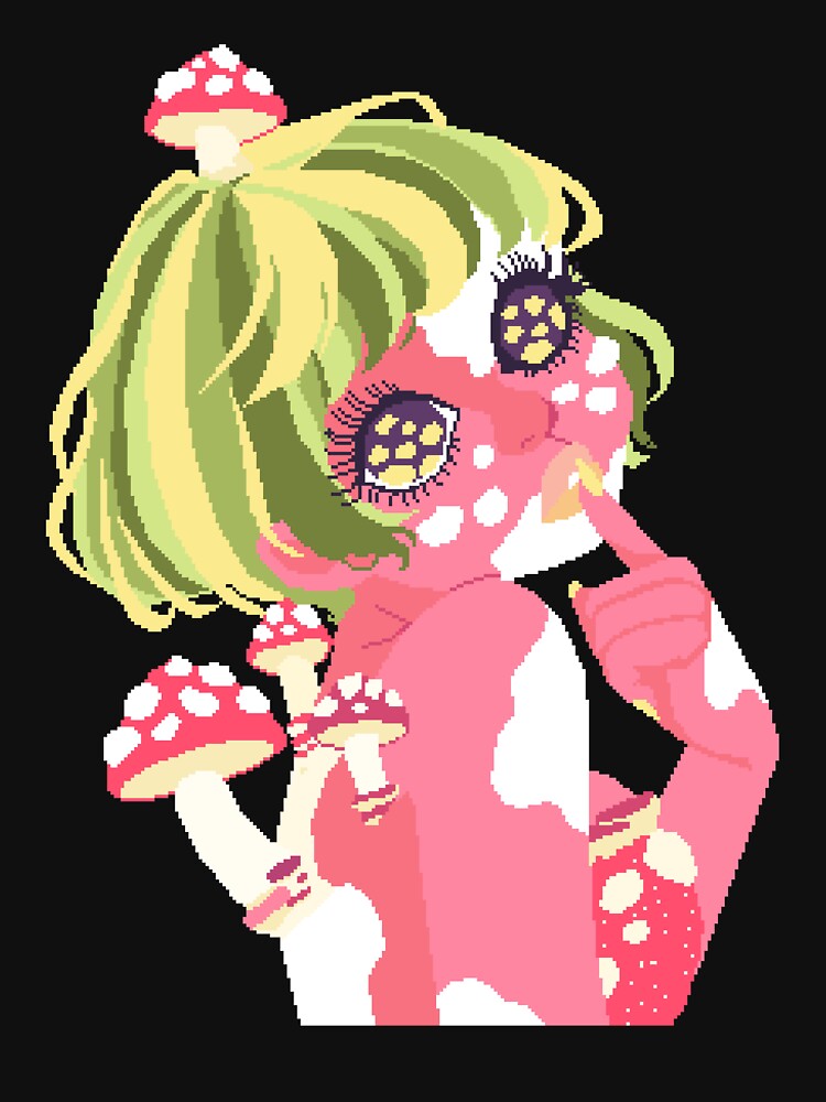Pixel Mushroom Girl by LilSeashell Unisex , , , Long Sleeve Tee