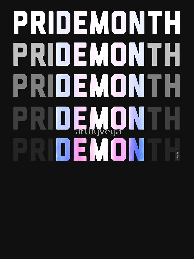PriDEMONth trans by Art by Veya Unisex , , , Long Sleeve Tee
